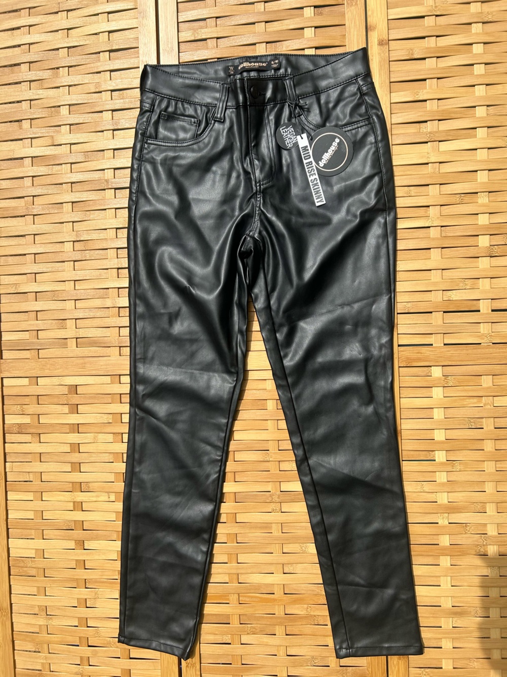 🐾2/$8- Dollhouse Black Vegan Leather Mid Rise Skinny Pants